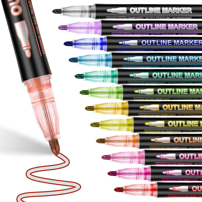 Highlighter Set Pastel - Marqueur de contour double ligne 8-60