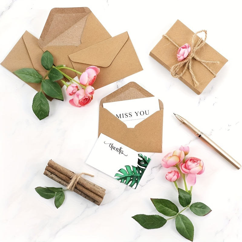 50/100 pièces enveloppes en pa - Letter Envelope Kraft avis et prix